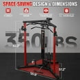 thumbnail image 3 of Power Cage with Cable Crossover System,Functional Trainer with High and Low Pulley System for Chest Fly, Power Rack with LAT Pulldown and Seated Cable Row for Home Gym,Red, 3 of 10