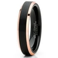 thumbnail image 2 of Metal Masters Mens Tungsten Wedding Band Ring Black Rose Goldtone Edges 4mm, 2 of 5