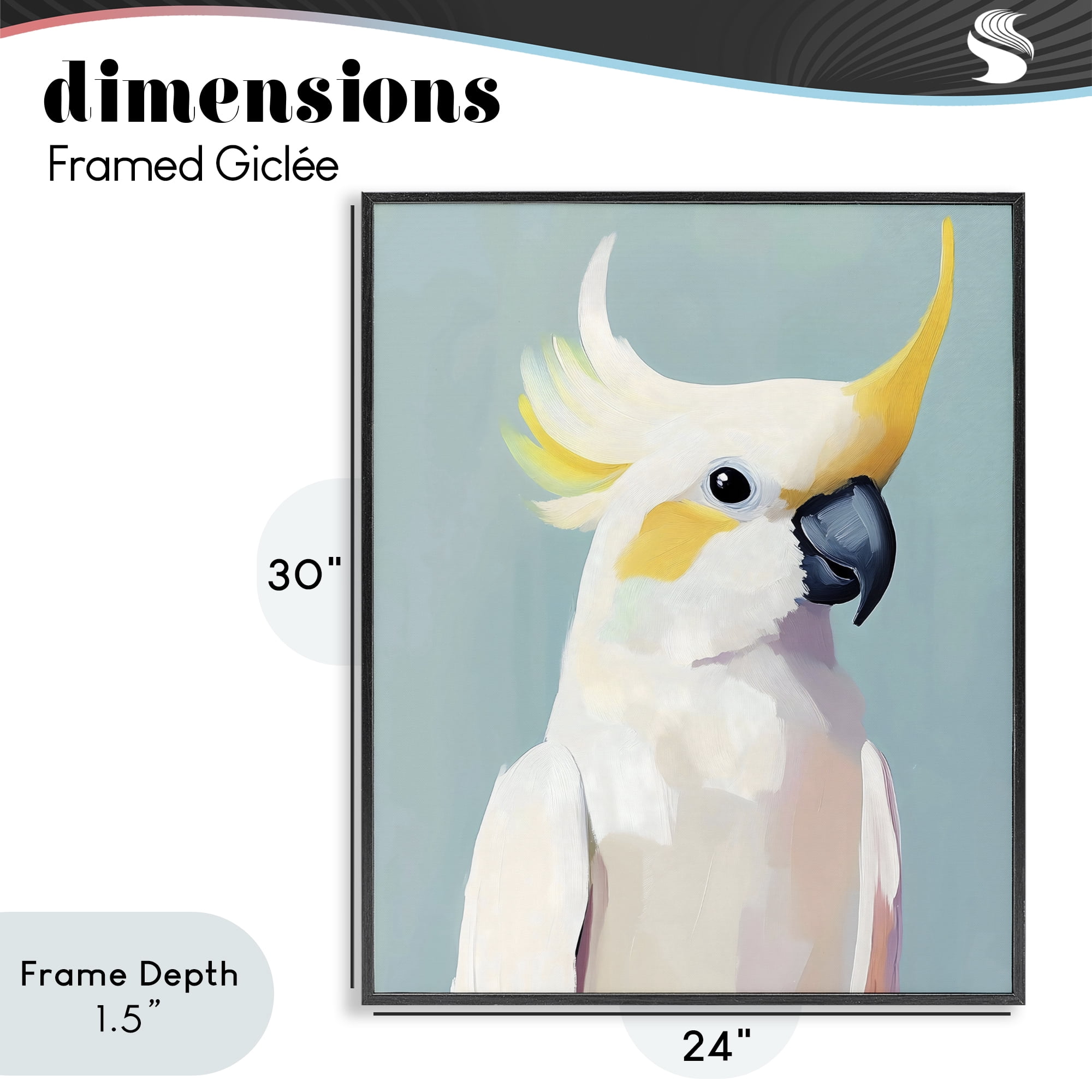 Stupell Industries Yellow Crested Cockatoo Black Framed Giclee Art, design by The Prints Vibe