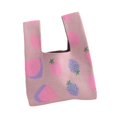 thumbnail image 2 of Women's Knit Tote Bag Fashion Lady Knitted Handbag for Vacation Travel Party pink, 2 of 7