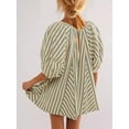 thumbnail image 2 of Womens Oversized Striped Romper Dress Shorts Jumpsuit Beach Vacation Clothes with Pockets  S, 2 of 5