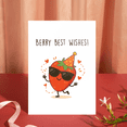 thumbnail image 2 of Cute Congratulations Card for Friend "Berry Best Wishes" Funny Fruit Pun Greeting Card, 2 of 2