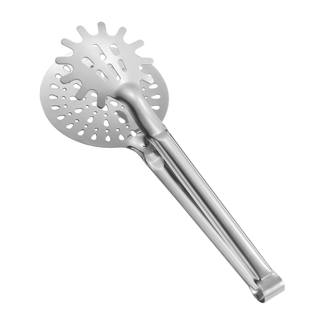 Pinzas de cocina de acero inoxidable con colador - Pinzas de 12 pulgadas con cierre para cocinar, servir, ensaladas, pasta y barbacoa - resistentes al calor y fáciles de limpiar