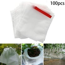 JINGT 100Pcs Garden Plant Fruit Cover Protect Net Mesh Bag Against Insect Bird Pest