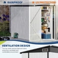 thumbnail image 3 of Rangement Extérieur en Métal Robuste Unité de Rangement Extérieure 4 X 8 Pi – Cabanon d'Outils de Jardin Verrouillable – Acier Galvanisé Résistant aux Intempéries – Toit en Pente et Évents, Patio, Garage, 3 of 7