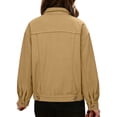 thumbnail image 4 of Women's Boyfriend Style Denim Jacket Casual Versatile Relaxed Fashion Outerwear Khaki XL, 4 of 4