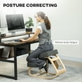 thumbnail image 4 of HOMCOM Ergonomic Kneeling Chair, Wood Kneel Stool, Dark Grey, 4 of 10