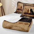 thumbnail image 4 of Erosebridal Rustic Wolf Howl Pattern Bed Spread Queen,Wild Animal Paw Queen Coverlet Set For Boys,3 Pieces, 4 of 7