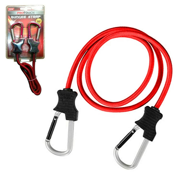 2PC Carabiner Bungee Cords with Hook Tie Downs Luggage Strap Carrying Bag  Secure 