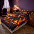 thumbnail image 2 of Manfei Retro Dragon Animals Fitted Sheet Queen,Vintage Wildlife Bedding,Red Black,3-Piece,1 Fitted Sheet and 2 Pillowcases, 2 of 6