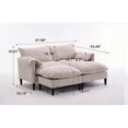 thumbnail image 4 of Modern U-Shaped Sofa with Storage, Beige, 2-Seater for Living Room (220×80×75cm), 4 of 12