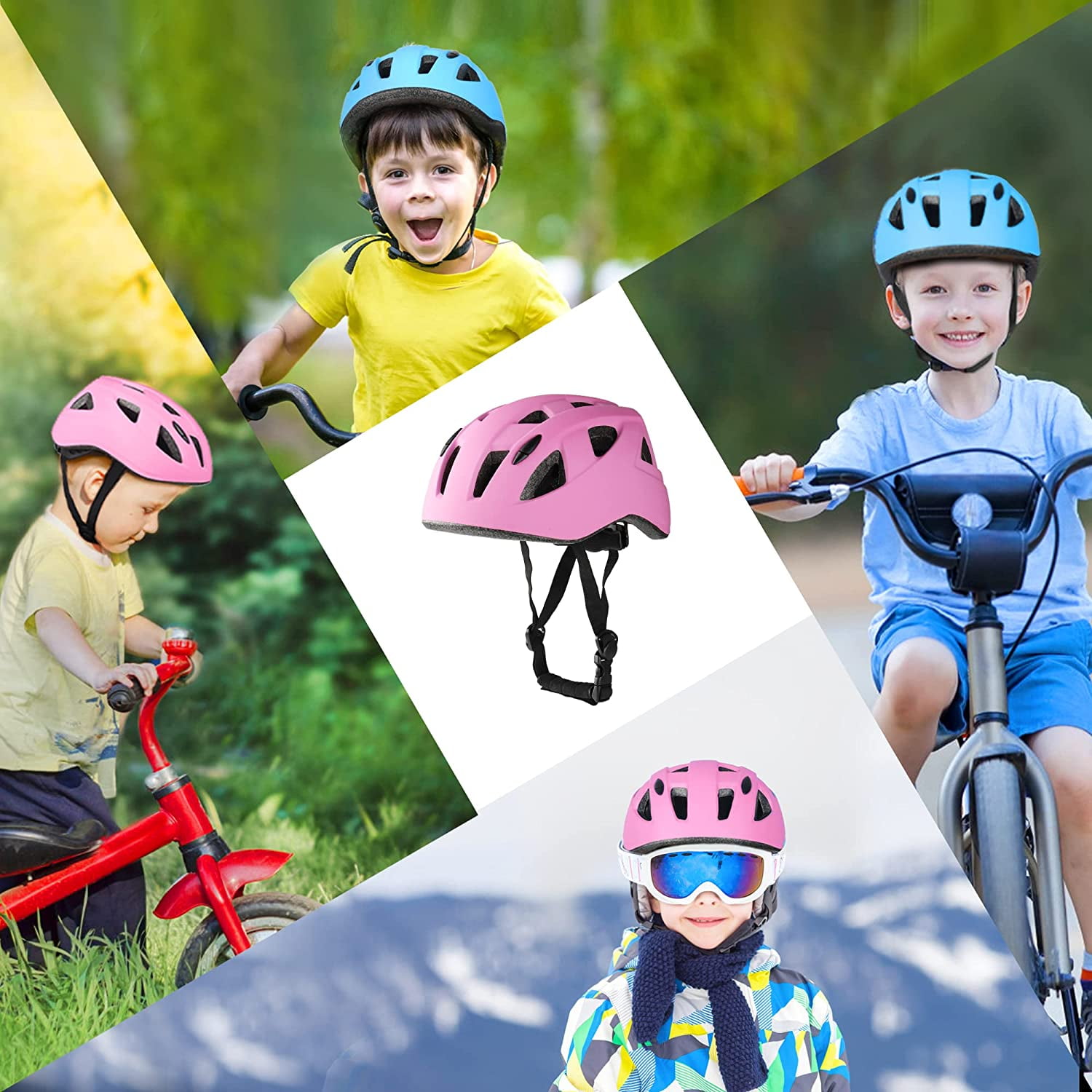 Kids Bike Helmet Roller Helmet Adjustable Safety Helmet for 4 12 Year Old Kids Sports Helmet for Scooter Cycling Skateboard Skating 51 54cm Walmart
