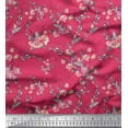 thumbnail image 1 of Soimoi Pink Rayon Fabric Roses & Ranunculus Floral Fabric Prints By Yard 58 Inch Wide, 1 of 3