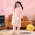 thumbnail image 5 of Beautyzll 6-15Y Kids Girls Thickened Hooded Bathrobe Soft Cozy Long Pajamas Robe with Belt, 5 of 9