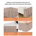 thumbnail image 6 of Autunm Brown Bed Skirt California King Size 18&nbsp;Inch Drop, Lattice Wrap Around Dust Ruffle Bedskirts, Wrinkle & Fade Resistant Easy Fit Bedskirt with Adjustable Elastic, 6 of 8