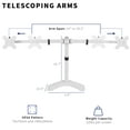 thumbnail image 4 of VIVO White Telescoping Dual Ultrawide 27" to 38" Monitor Freestanding Desk Stand, 4 of 8