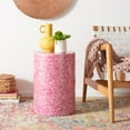 thumbnail image 2 of SAFAVIEH Emberlyn Abstract Round Accent Table, Dark Pink, 2 of 7