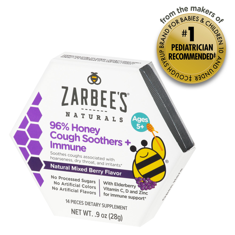 Zarbee's Naturals 96 Honey Cough Soothers + Immune with Elderberry