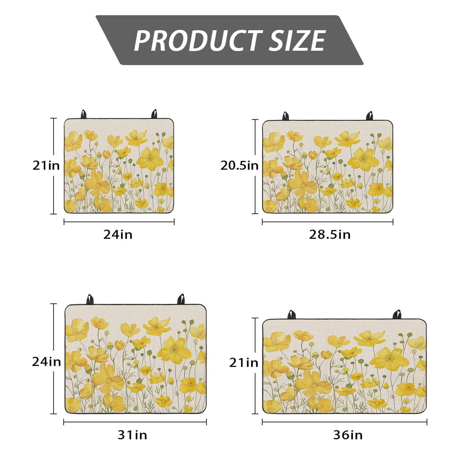 Yellow Daisy Stove Top Cover for Electric Stove, Heat-proof & Non Slip Glass Top Stove Cover Protector, Rustic Spring Floral Summer Botanical Kitchen Flat Cooktop Rubber Mat 24x21 Inches
