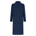 thumbnail image 4 of Kcodviy Robe à Col Roulé à Manches Longues pour Femmes, Robes d'Été Décontractées pour Femmes, Automne Hiver, Robes pour Femmes pour le Travail, Coupe Ample Plissée, Couleur Unie, Robes d'Été pour Femmes, Robe Midi Évasée avec Poches, 4 of 4
