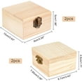 thumbnail image 2 of 1 Set 4pcs Unpainted Pine Wood Box Natural Unpainted Wooden Box with Locking Clasp Handmade Wood Craft Box for Crafts Jewelry Box DIY Home Storage Box, 2 of 6