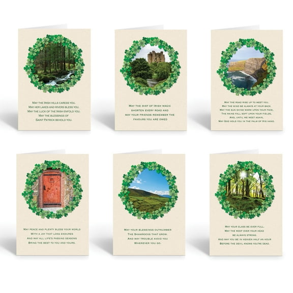 Assorted St. Patrick’s Day  Cards - 12 Boxed Variety Cards and Envelopes - 18067