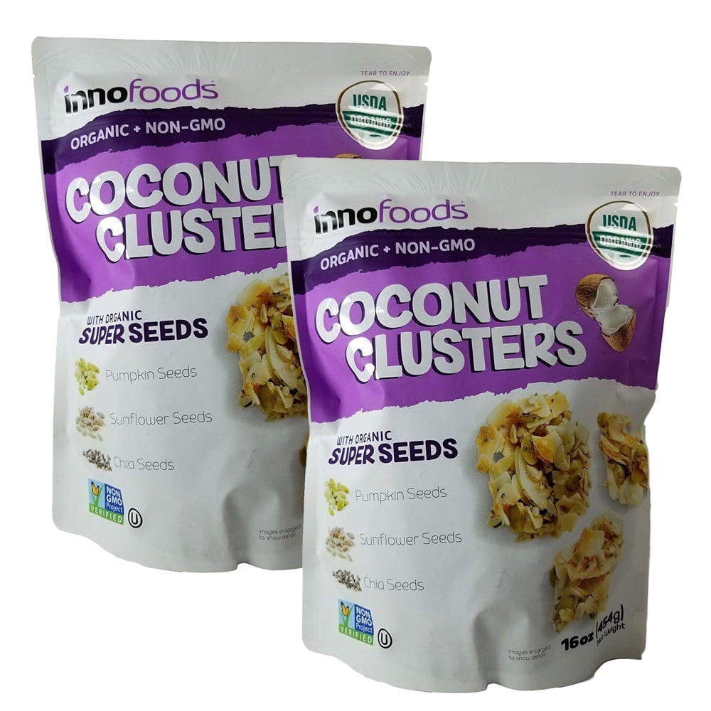2 PACK International Delight Innofoods Coconut Clusters With Organic