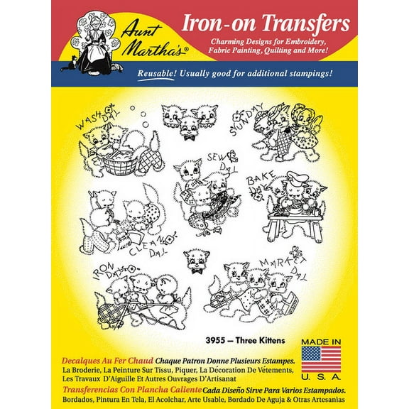 Aunt Martha's #3955 Three Kittens