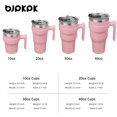 thumbnail image 3 of BJPKPK 40oz Stainless Steel Insulated Tumbler, Travel Coffee Tumbler with Handle and Straw, LightPink, 3 of 6