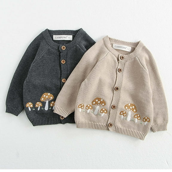 WRKEKC Kids Cardigan Toddler 3 Months-3 Years Boys and Girls Long Sleeve Crewneck Cable Knit Button Down Cozy Winter Cardigan Multiple Colors