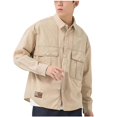 thumbnail image 2 of Tawop Long Sleeve Shirts for Men Vintage Casual Shirts Pocket Button-Up Shirts ,Size XL, 2 of 9