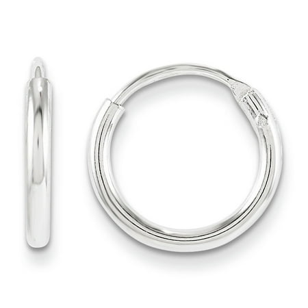 Kevin Jewelers - Sterling Silver 1.30mm Endless Hoop Earrings - Walmart.com