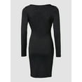 thumbnail image 5 of Galener solid-color shiny and elegant dress, 5 of 6