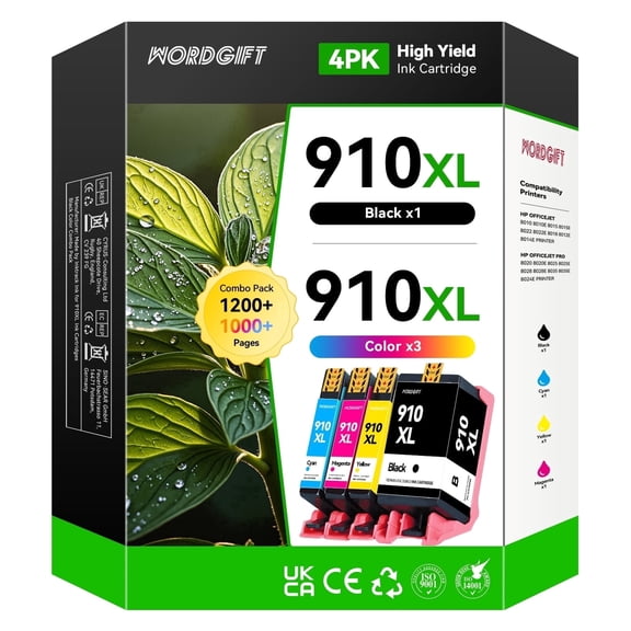 910XL Ink Cartridge Compatible for HP Ink 910 for HP 910 Ink cartridges for HP Printer Ink combo Pack Black Cyan Magenta Yellow(4Pack)