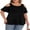 Black, variant on Cueply Plus Size Tops for Women Summer Short Sleeve Shirts Cold Shoulder Blouse Crewneck Tunic 1X-4X