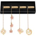 thumbnail image 1 of Juego de marcapáginas de flores de metal, marcapáginas romántico, regalo para mujeres, escritoras, amigos, regalos inspiradores para niñas adolescentes para cumpleaños, 1 of 5