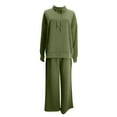 thumbnail image 5 of RYRJJ Lounge Sets for Women Sweatsuits 2 Piece Outfits Fall Drawstring Sweatshirt Wide Leg Sweatpants Tracksuit(Green,L), 5 of 8