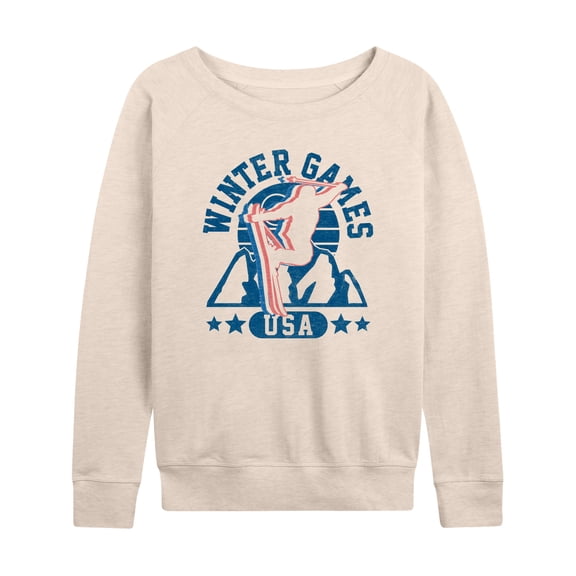 Instant Message - Winter Games Skiing - Women's French Terry Long Sleeve Pullover