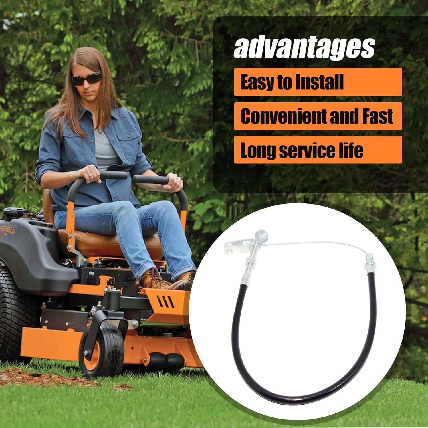 Aniceparthy Scag Deck Lift Cable Replacement Deck Height Adjustment Plastic and Metal Cable Lawn Mower Parts