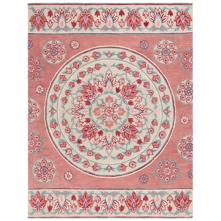 SAFAVIEH Bellagio Vanessa Floral Wool Area Rug, Red/Beige, 10' x