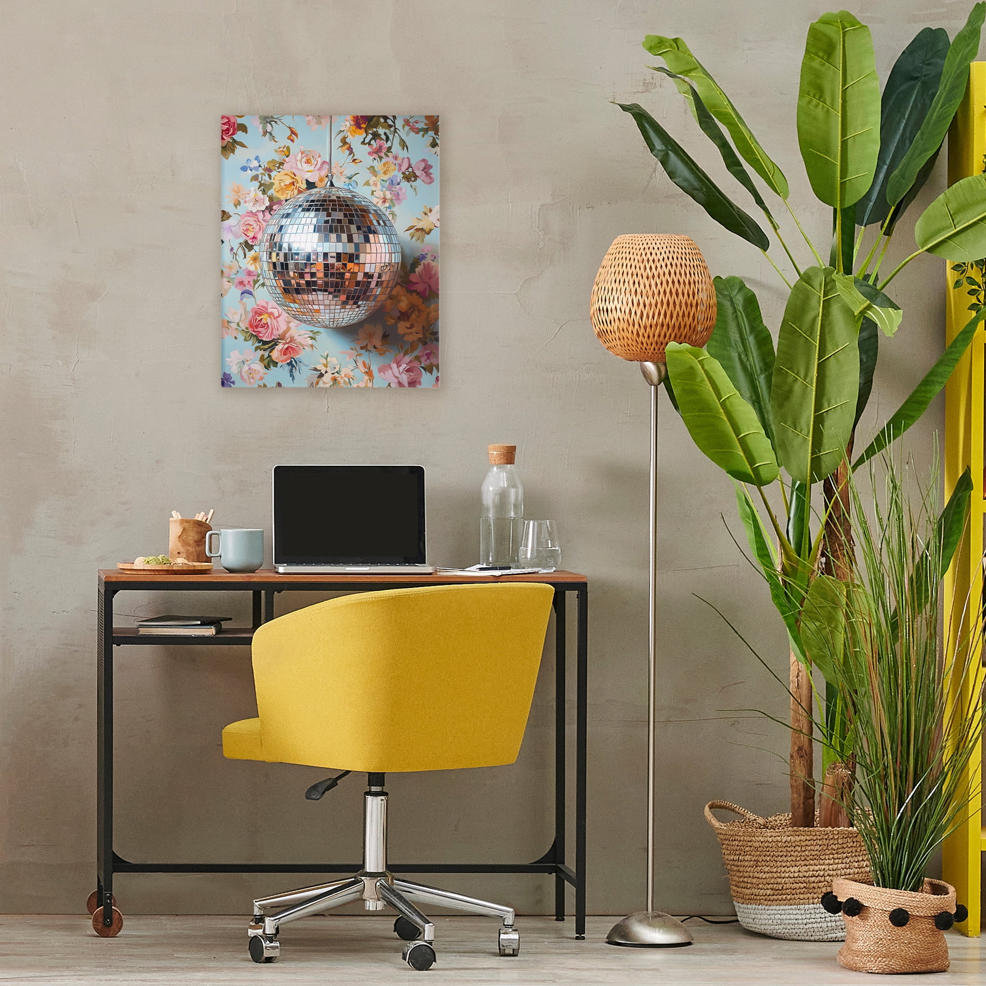 Stupell Industries Floral Disco Ball Reflection Canvas Wall Art, design by LSR Design Studio
