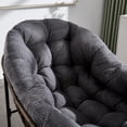 thumbnail image 4 of IVV Outdoor Patio Rocking Chair, Oversized Rattan Wicker Recliner Rocker Chair with Comfy Cushion and Steel Frame, Modern Lounge Rocker for Front Porch Living Room Bedroom (Gray), 4 of 9