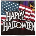 thumbnail image 5 of Coolnut Halloween Flag Bath Shower Curtain Liners 72"x72", 100% Polyester Waterproof with C-Shaped Curtain Hook Modern Bathroom Decoration 1 Panel, 5 of 5