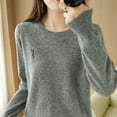 thumbnail image 6 of Women Long Crewneck Knitted YAMXUN Sweater Chic Pullover Female Black White Christmas Letter Sweater Warm Jumper Designer, 6 of 6