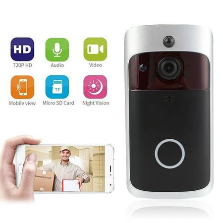2019 New Wireless Smart WiFi Video DoorBell,Intercom Home Security, Night Vision IR Visual Ring Camera,Two-Way Talk Video,Motion Detection,App Control for iOS (Best Access Control Systems)