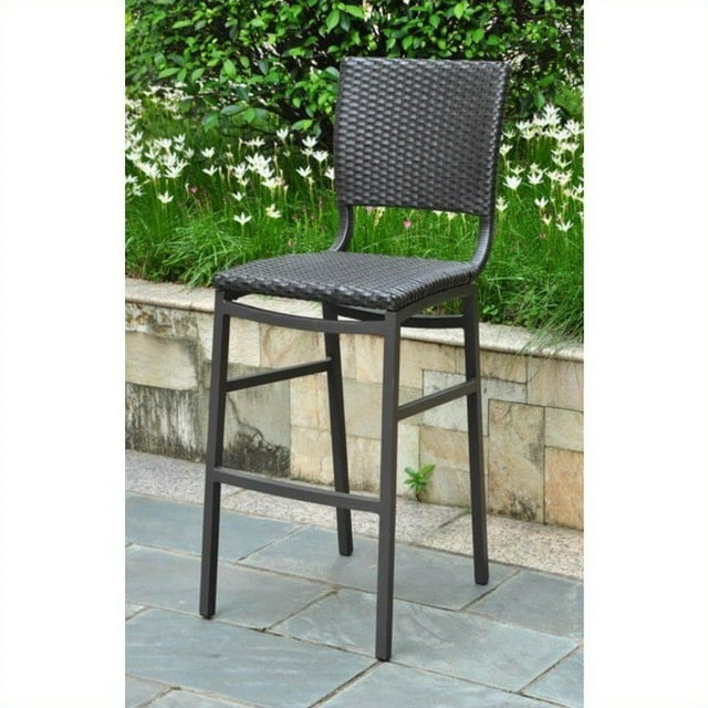 International Caravan Barcelona Tabouret de Bar de Patio 32 Pouces Noir (Ensemble de 2)