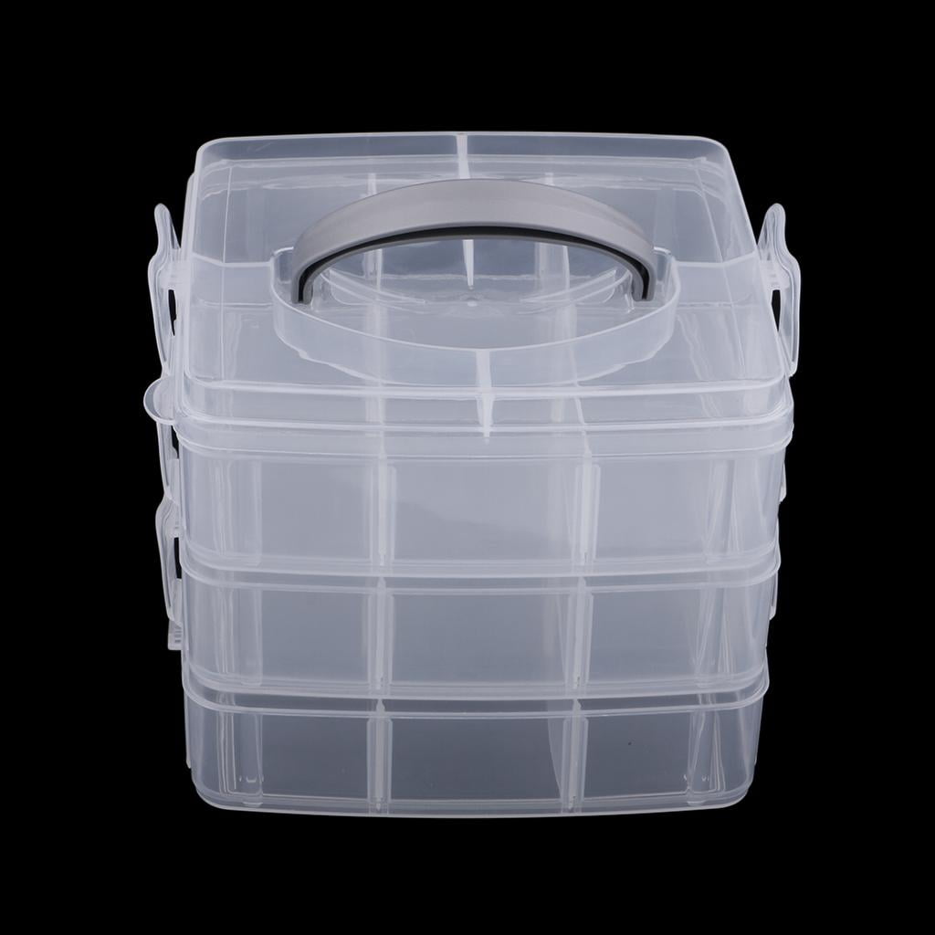GUOOL 2x Plastic Organizer Container Storage Box for Jewelry Beads Earring