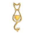 thumbnail image 2 of Auriga Fine Jewelry 14K Yellow Gold Citrine and Diamond Cat Pendant for Women (L-32.6mm, W-10.3mm), 2 of 6