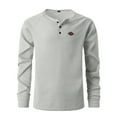 thumbnail image 3 of Playeras De Algodon Para Hombre, Camiseta Informal De Otoño A Cuadros, Camiseta De Manga Larga Con Solapa Y Botones, 3 of 6