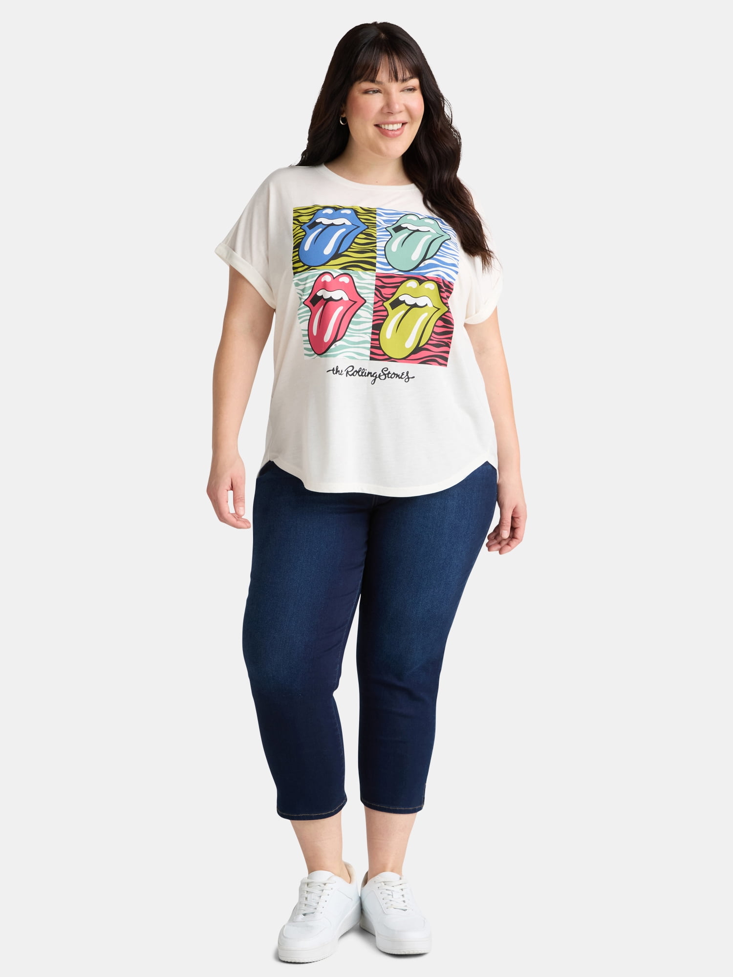 Terra & Sky Women's Plus Size Rolling Stones Band Graphic Tee, Sizes 0X-5X